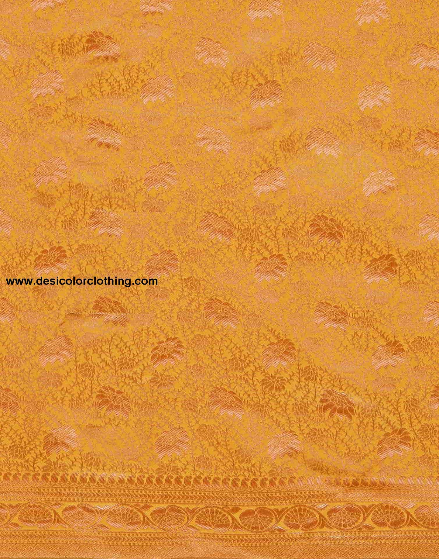 Yellow Banarasi Silk Woven Saree