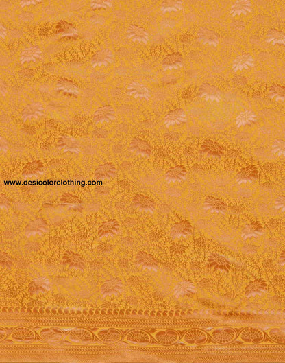 Yellow Banarasi Silk Woven Saree