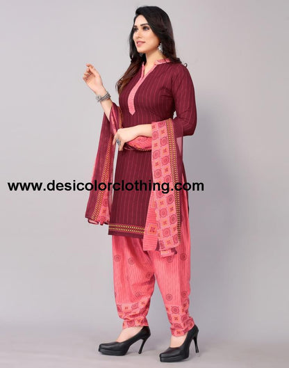 Printed Polyester Unstitched Salwar Suit Material