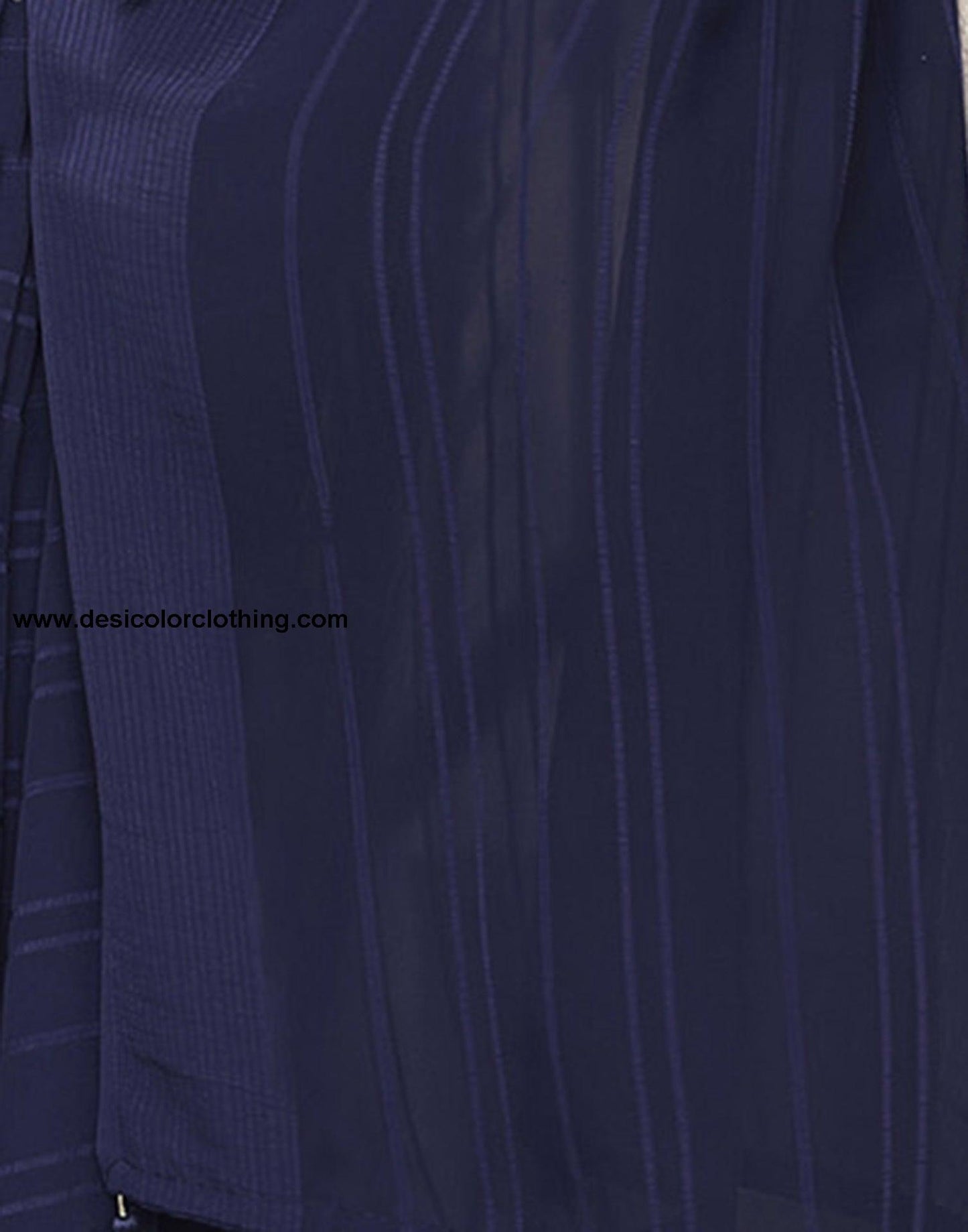 Blue Georgette Plain Saree