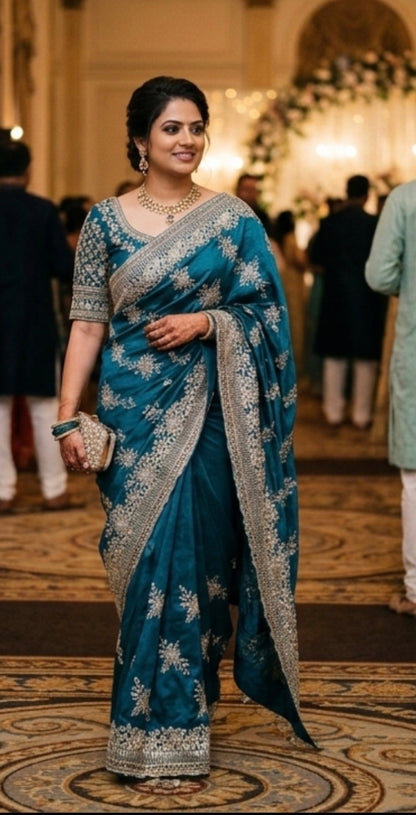 Exquisite Designer Heavy Embroidery Sarees for Unforgettable Weddings DesiColorClothing
