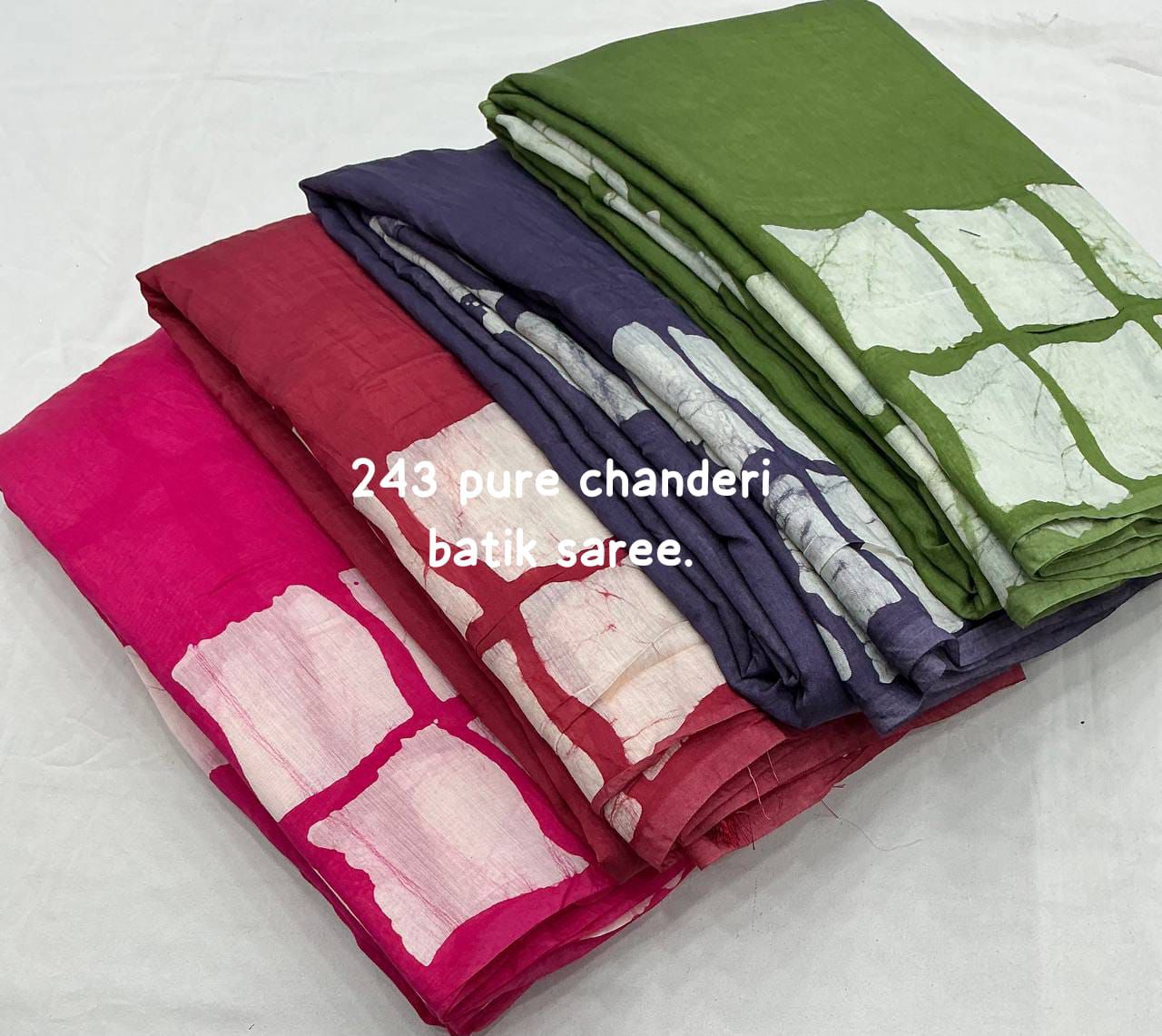 Product Image - Pure Chanderi Batik Saree with Unique Gala Style Prints & Tassels