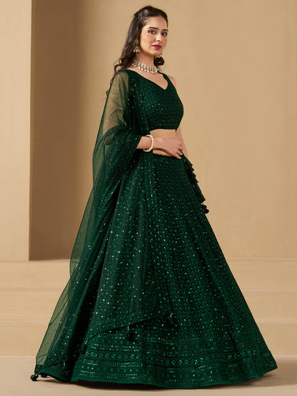 Product Image - Blue Georgette Bridesmaid Lehenga Choli