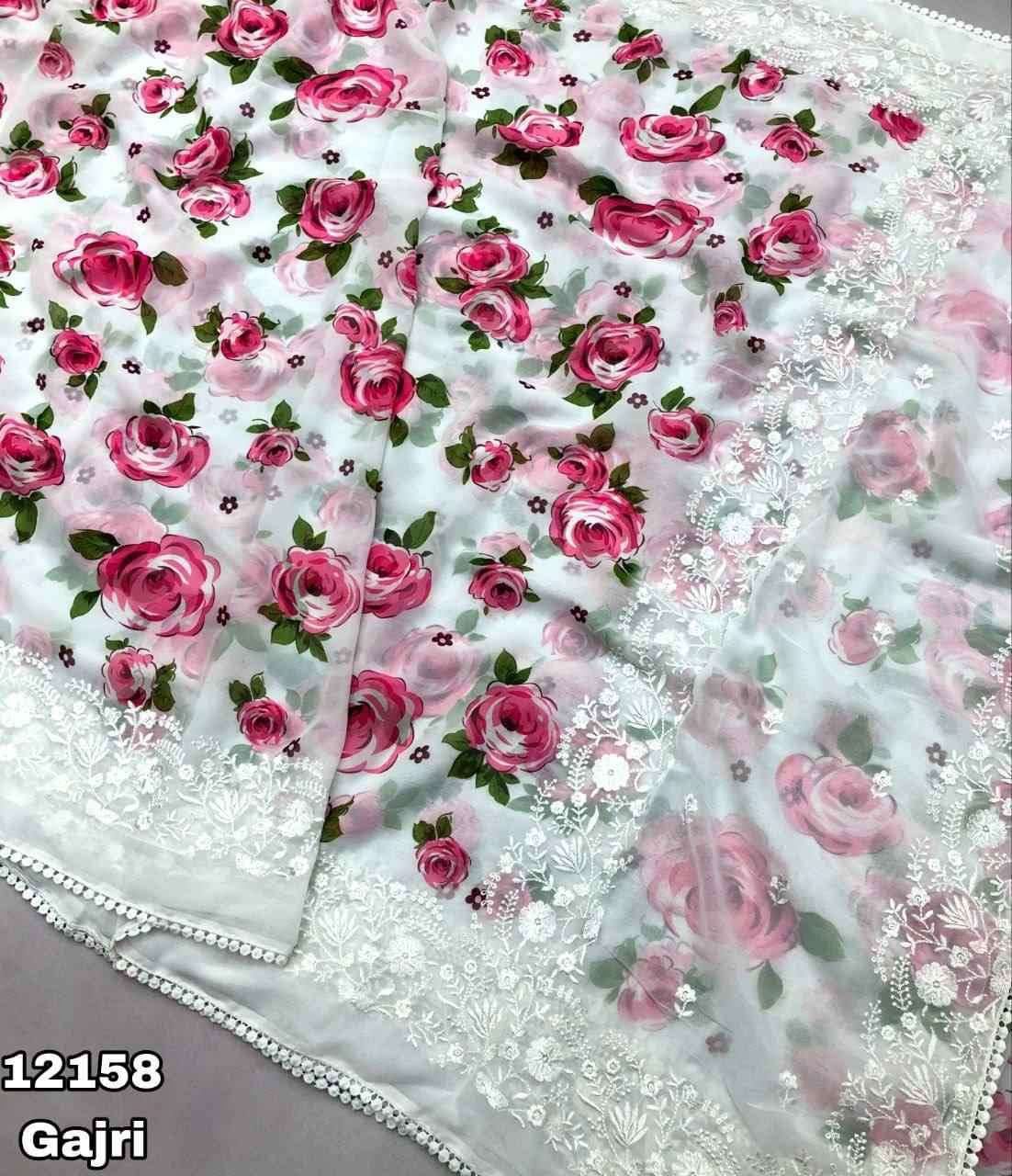 Isadora Chiffon Floral Digital Print with Embroidery - Restocked!