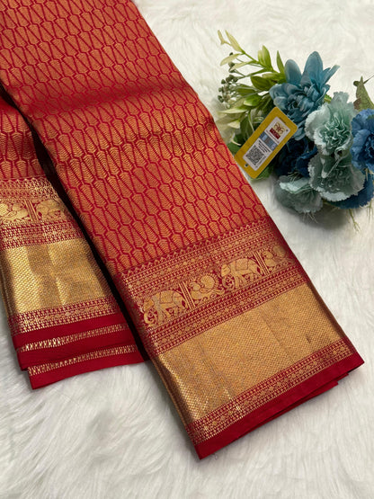Product Image - Designer Semi Kanchi Georgette Saree