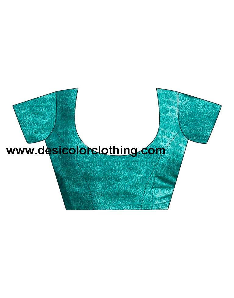 Teal Blue Silk Printed Sarees