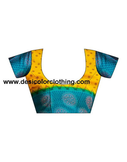 Yellow Cotton Printed Sarees