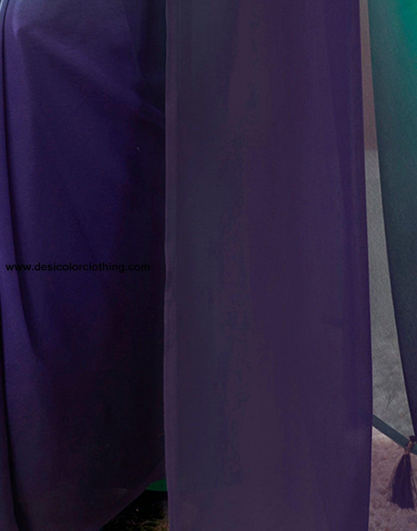 Teal Green Georgette Plain Ready to Wear Saree