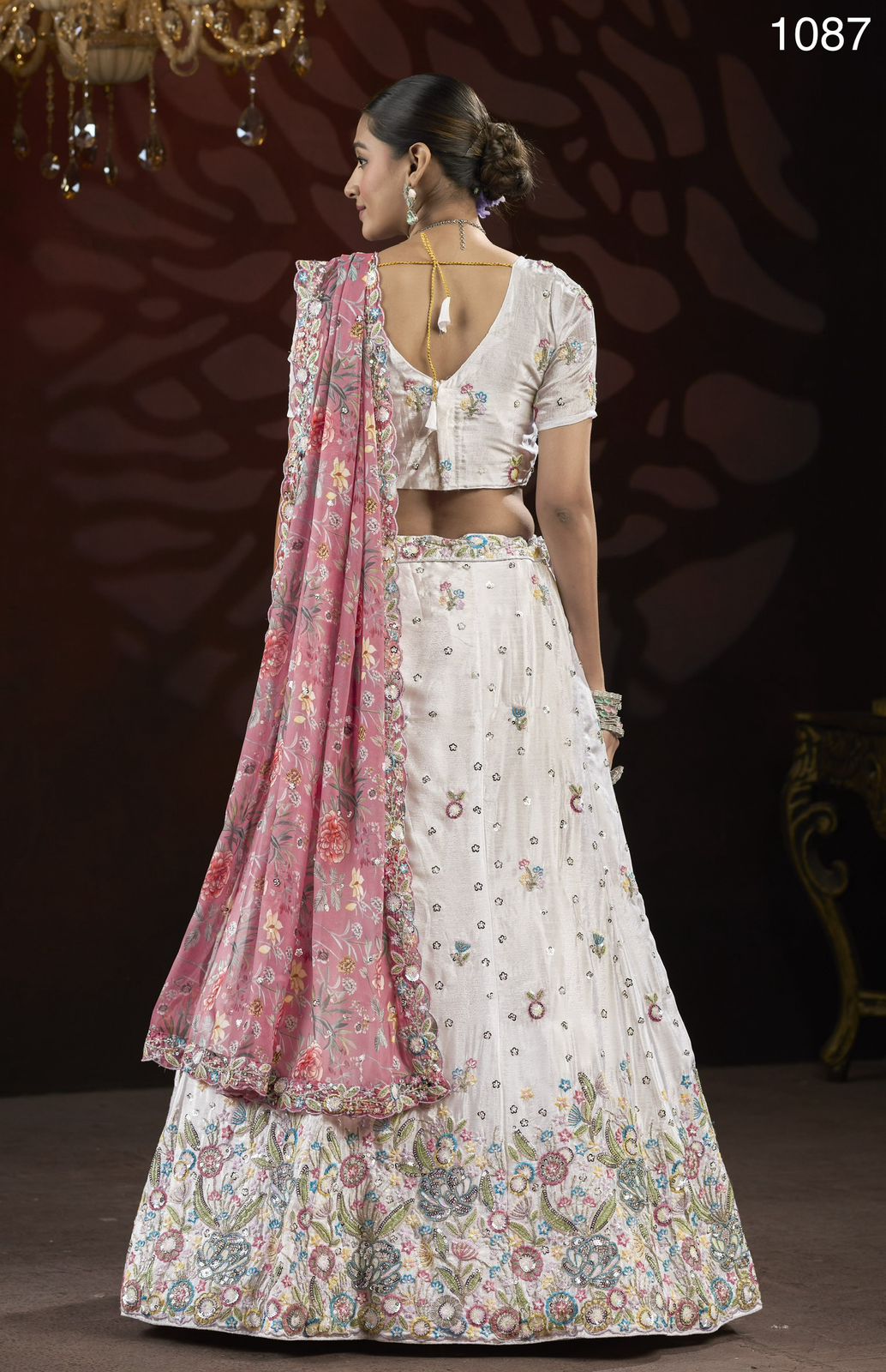 Product Image - Eye-Catchy Designer Embroidery Flower Pattern Lehenga Choli with Dupatta