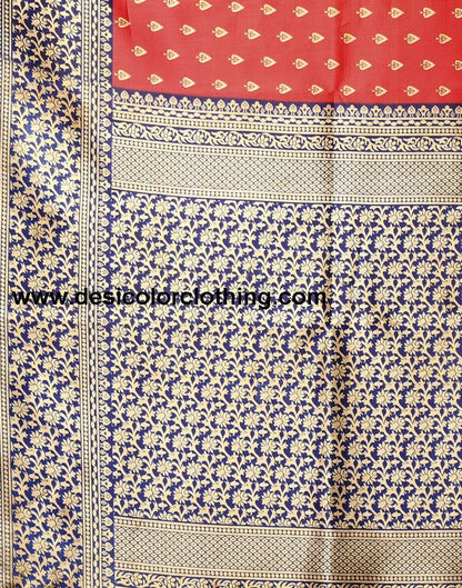 Red Printed Silk Saree