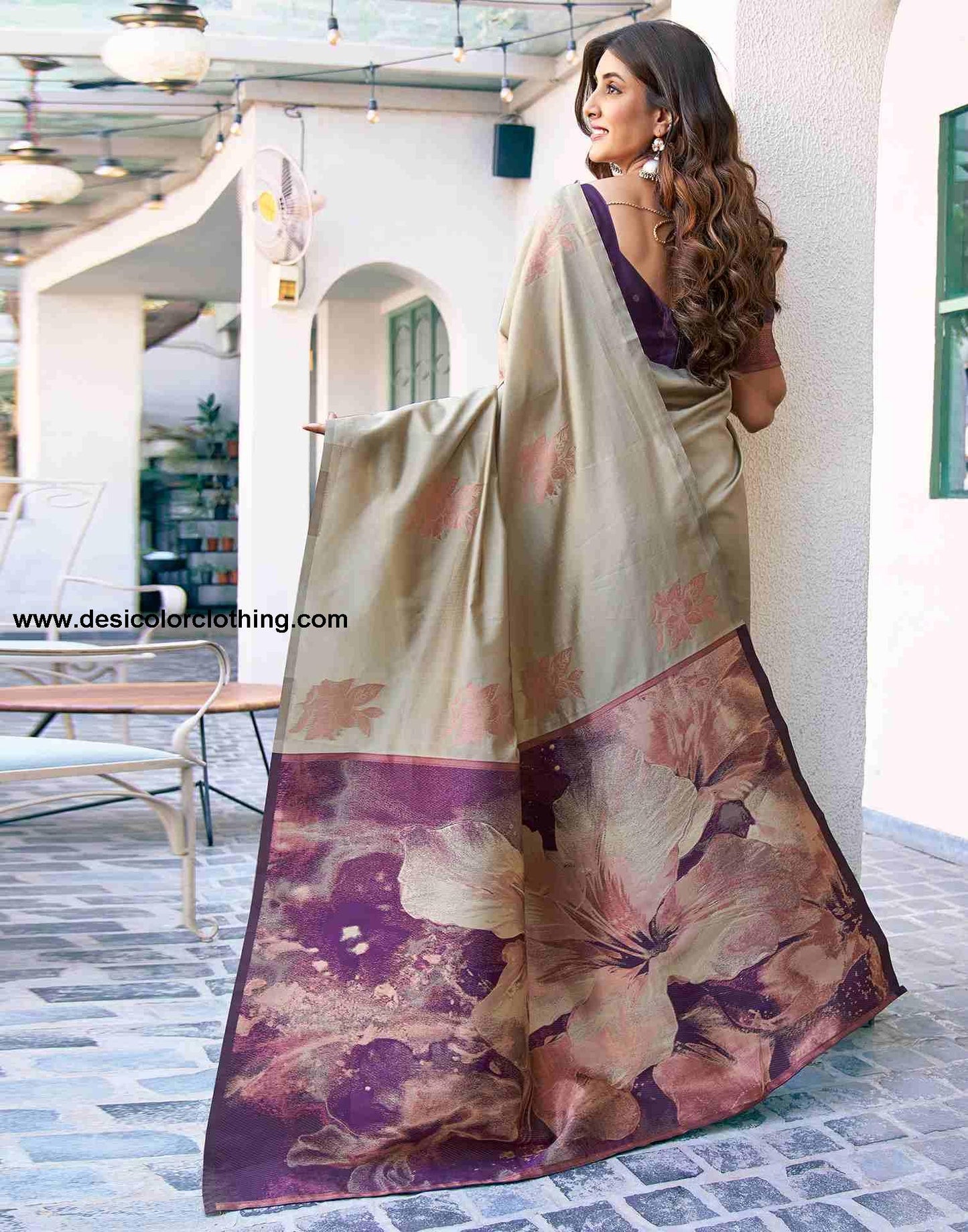 Purple Silk Woven Saree