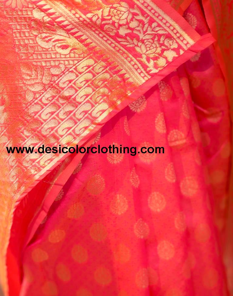 Pink Silk Weaving Saree