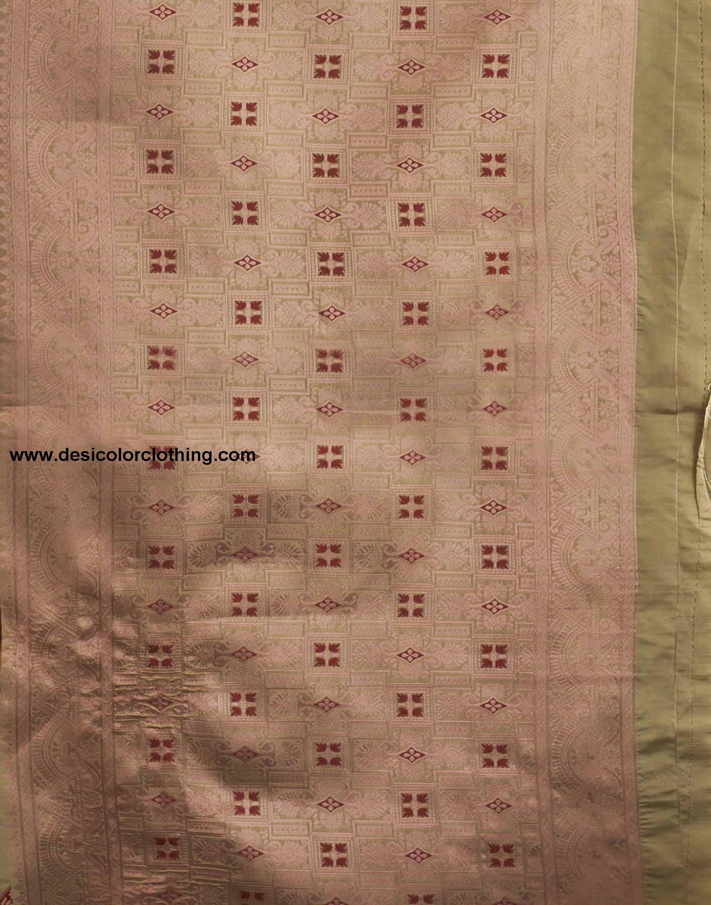 Beige Banarasi Silk Woven Saree