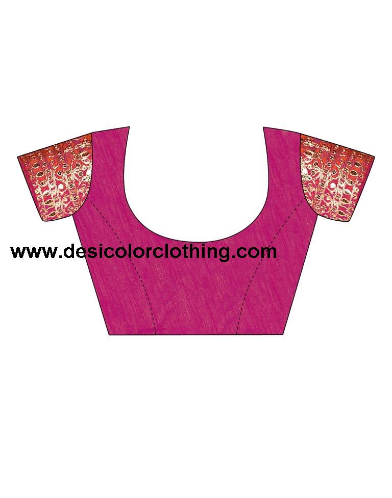 Pink Plain Gergette Saree