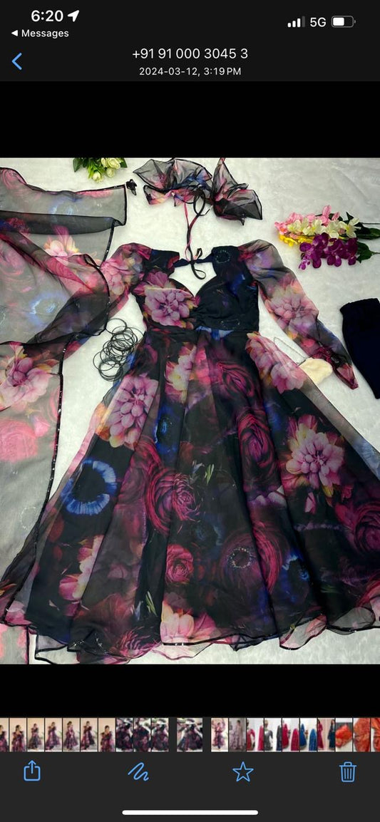 Product Image - Elegant Floral Party Wear Indo Western Suit - 1