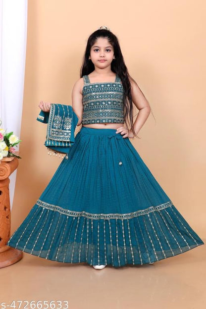 Product Image - Designer Kids Lehenga - Stylish and Traditional Indian Outfit for Girls - 4