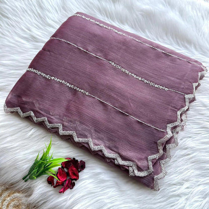Product Image - KK Creation Designer Party Wear Saree | Georgette Fabric, Embroidery Work