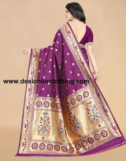 Purple Paithani Silk Saree