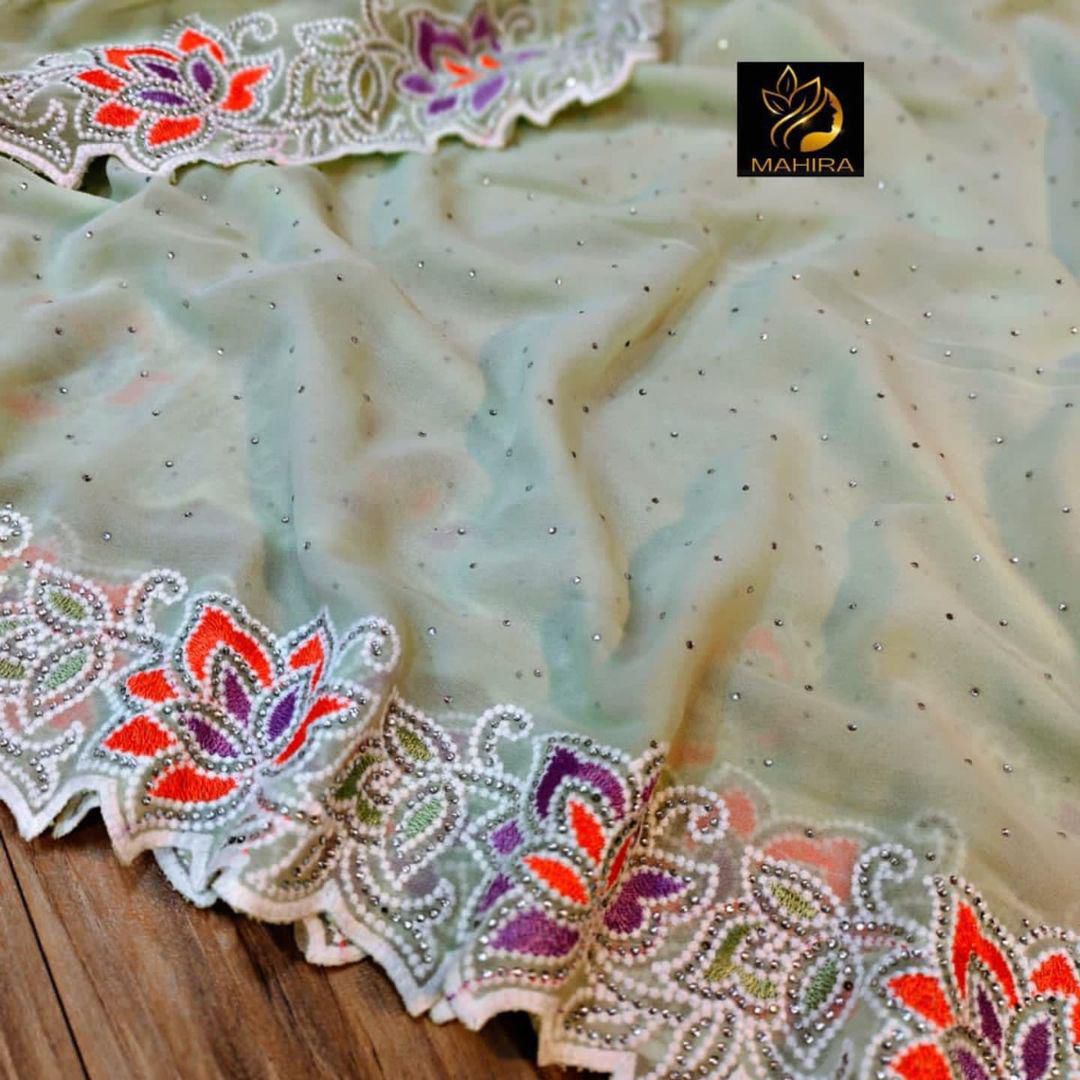 Product Image - Designer Georgette Saree - Perfect Festive and Wedding Attire