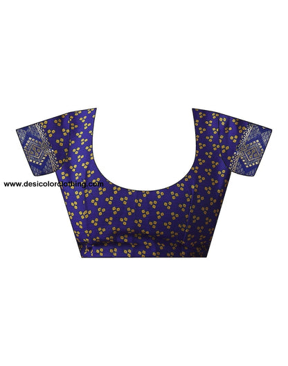 Blue Bandhani Chiffon Saree