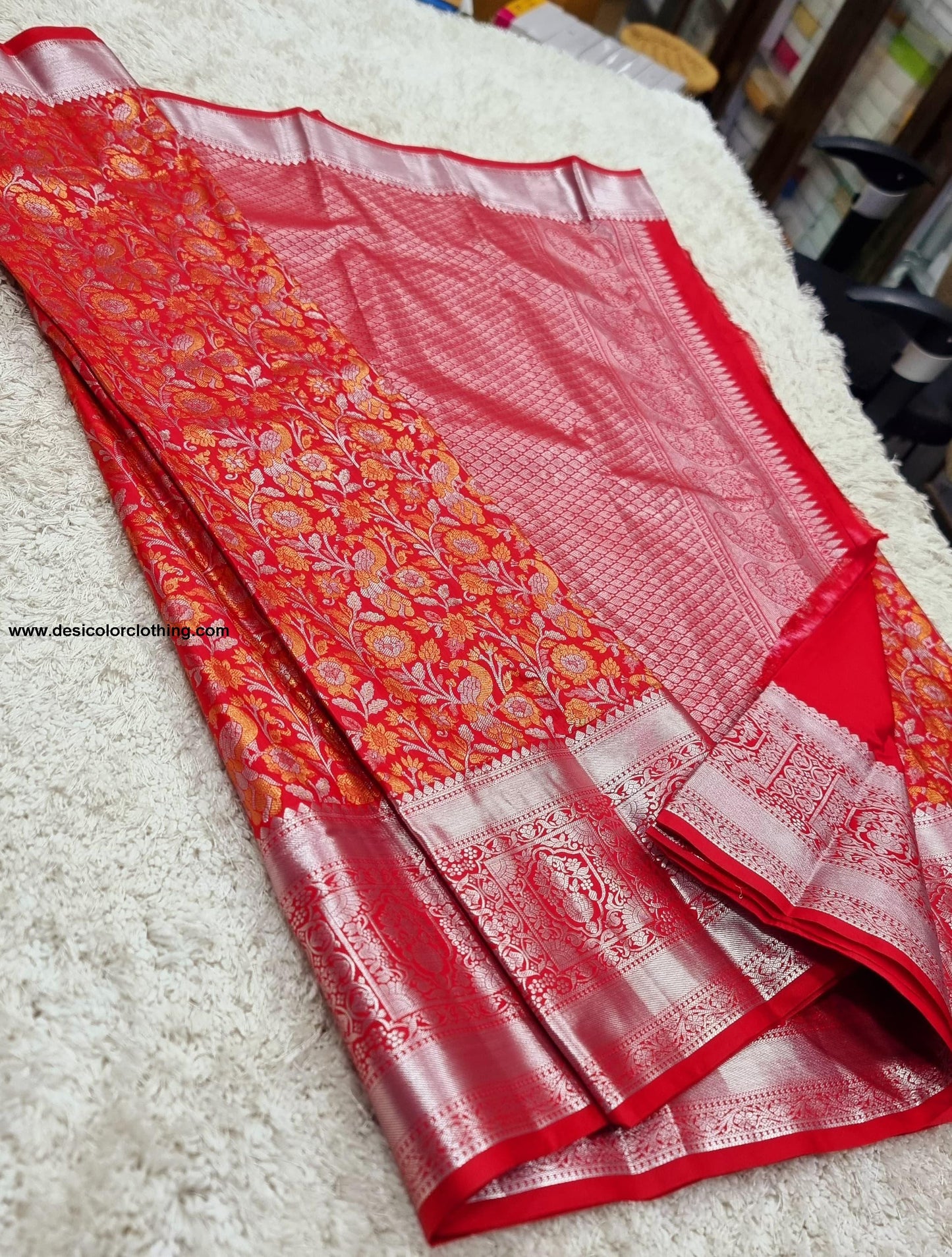 Kanchipuram Meenakari Pattern Bridal Blended High Quality Budget Silk Sarees