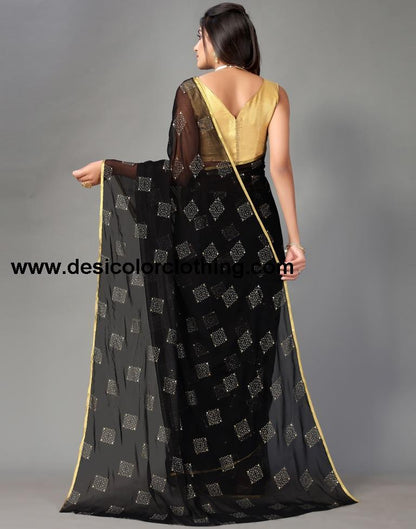 Black Chiffon Saree