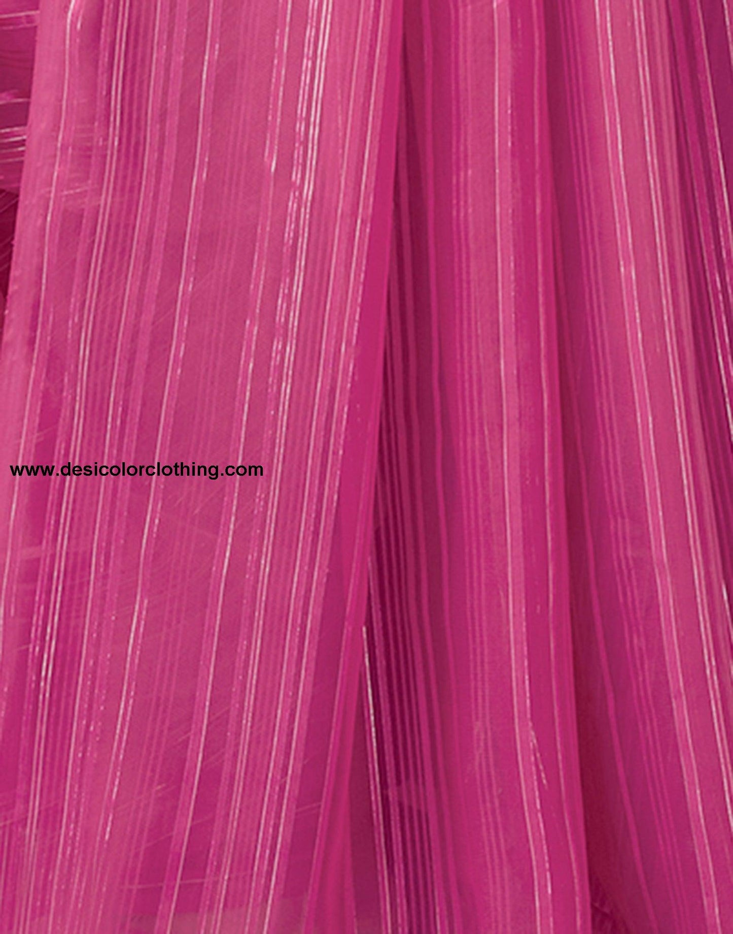 Rani Pink Georgette Plain Saree