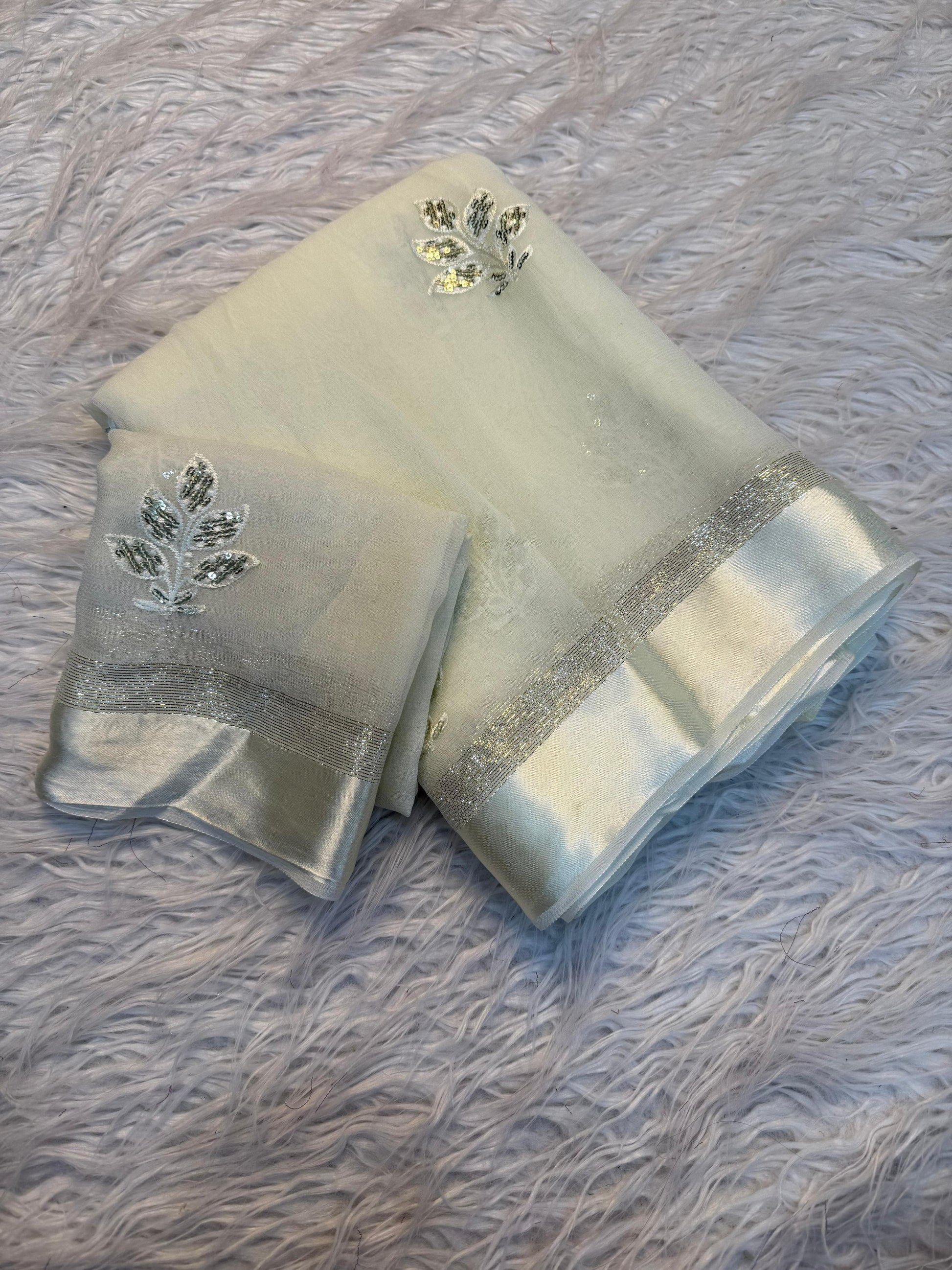 Product Image - Designer Georgette Saree with Elegant Embroidery