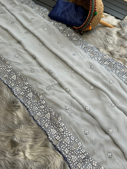 Pure Georgett silk saree