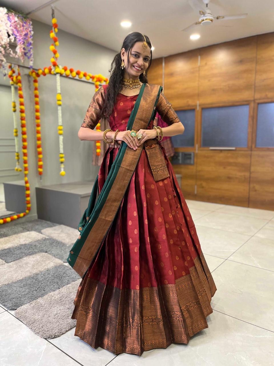 Traditional Semi-Stitched Lehengas | Elegant Wedding & Party Wear