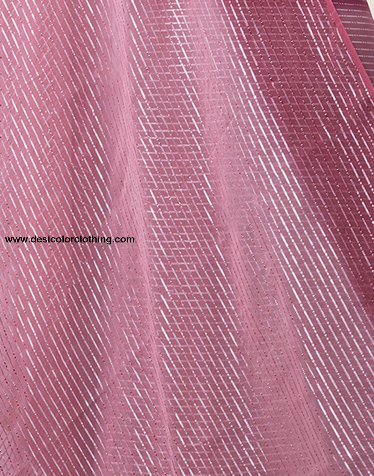 Pink Plain Georgette Pre-Draped Saree