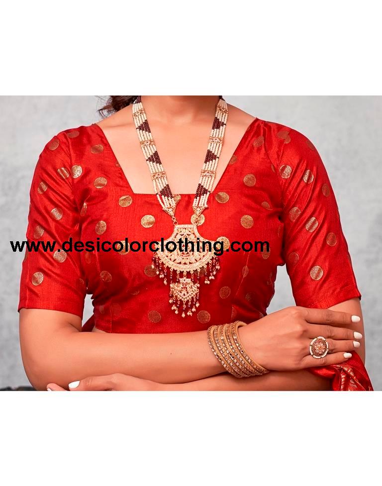 Red Silk Printed Saree