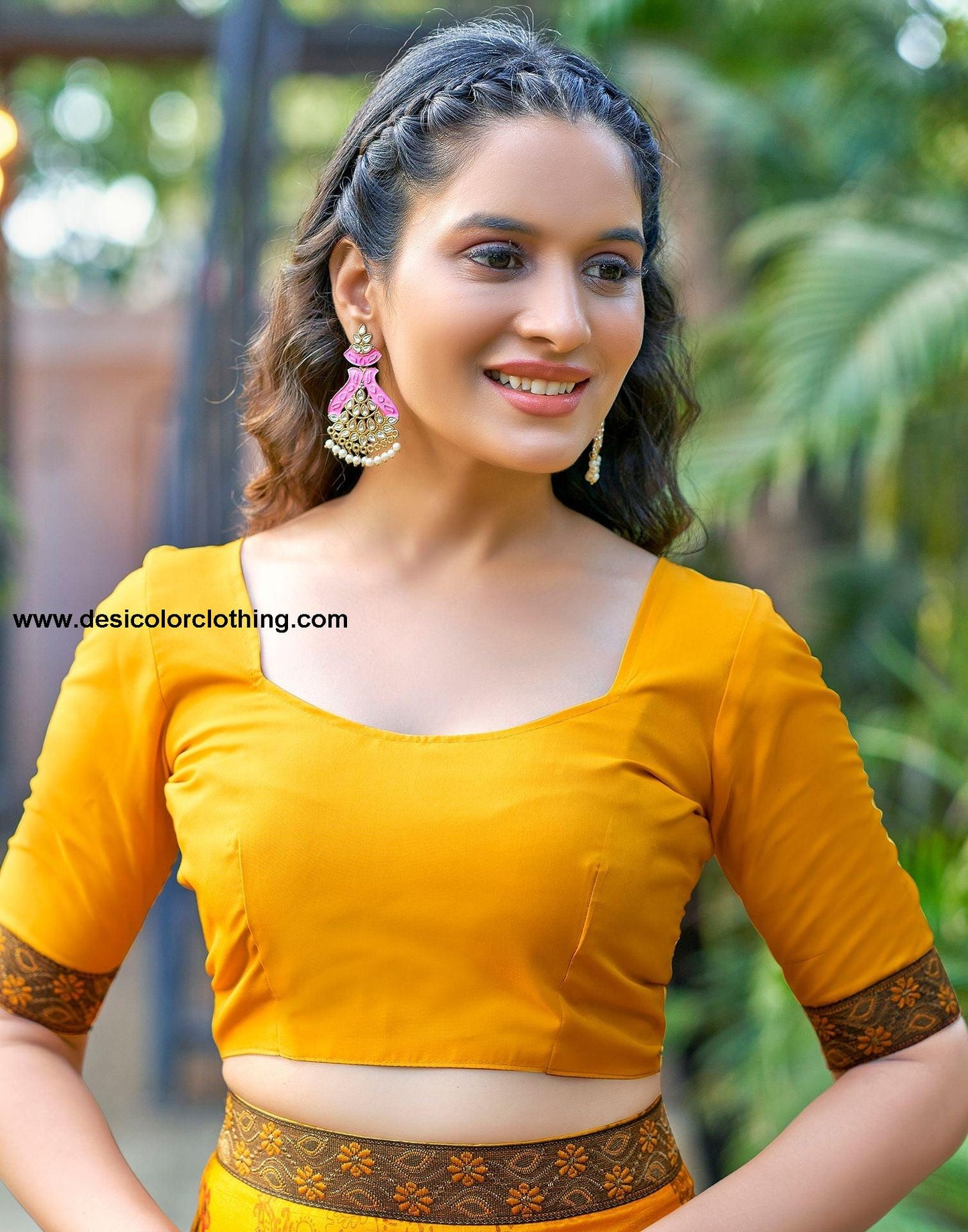 Turmeric Yellow Printed Silk Saree