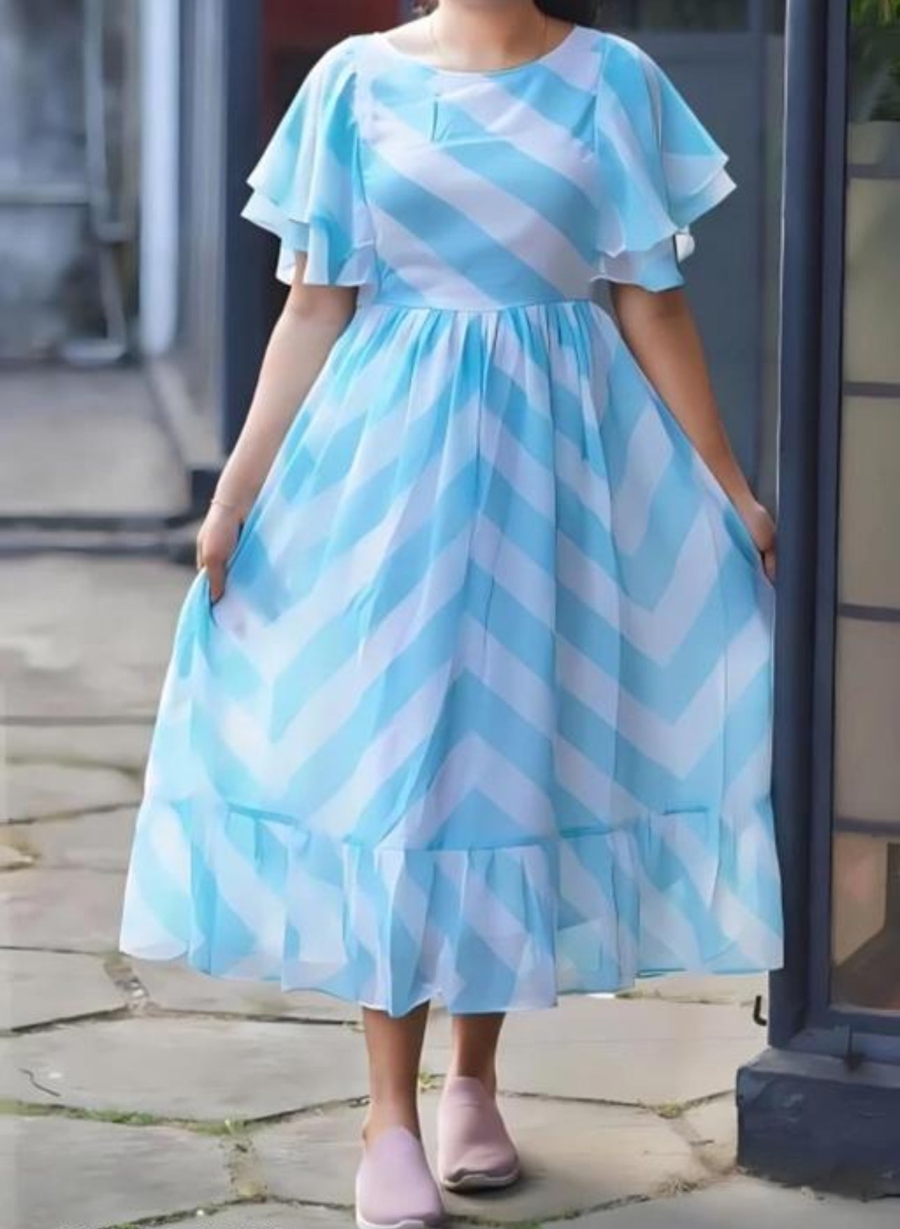 Georgette Frocks for Women | Elegant Party Wear Dresses Online DesiColorClothing