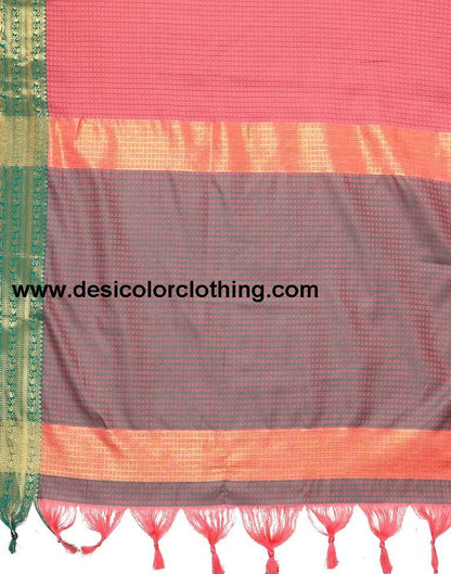 Rose Pink Kanjivaram Silk Saree