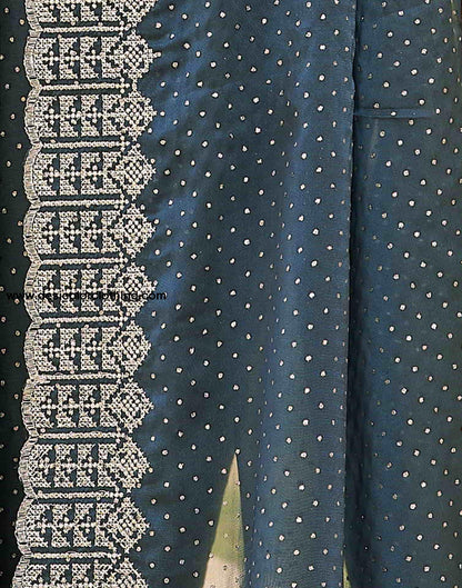 Blue Swarovski Georgette Embroidery Saree