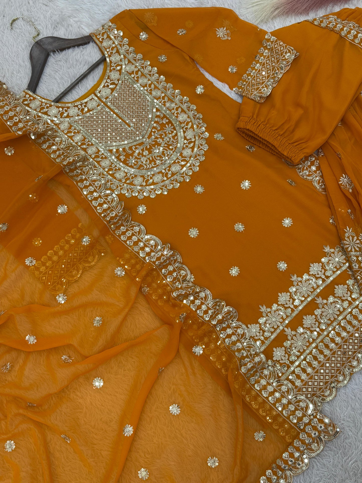 Product Image - Designer Kurti Set with Sharara & Dupatta