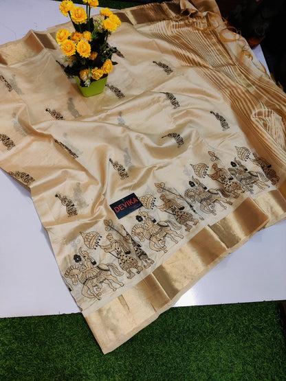 Product Image - Designer Georgette Saree with Exclusive Kalankari Weaving - Ethnic Wear