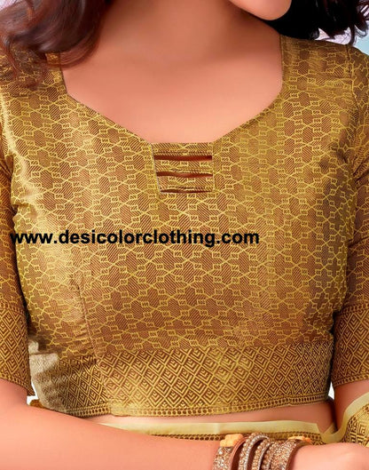 Yellow Silk Plain Saree