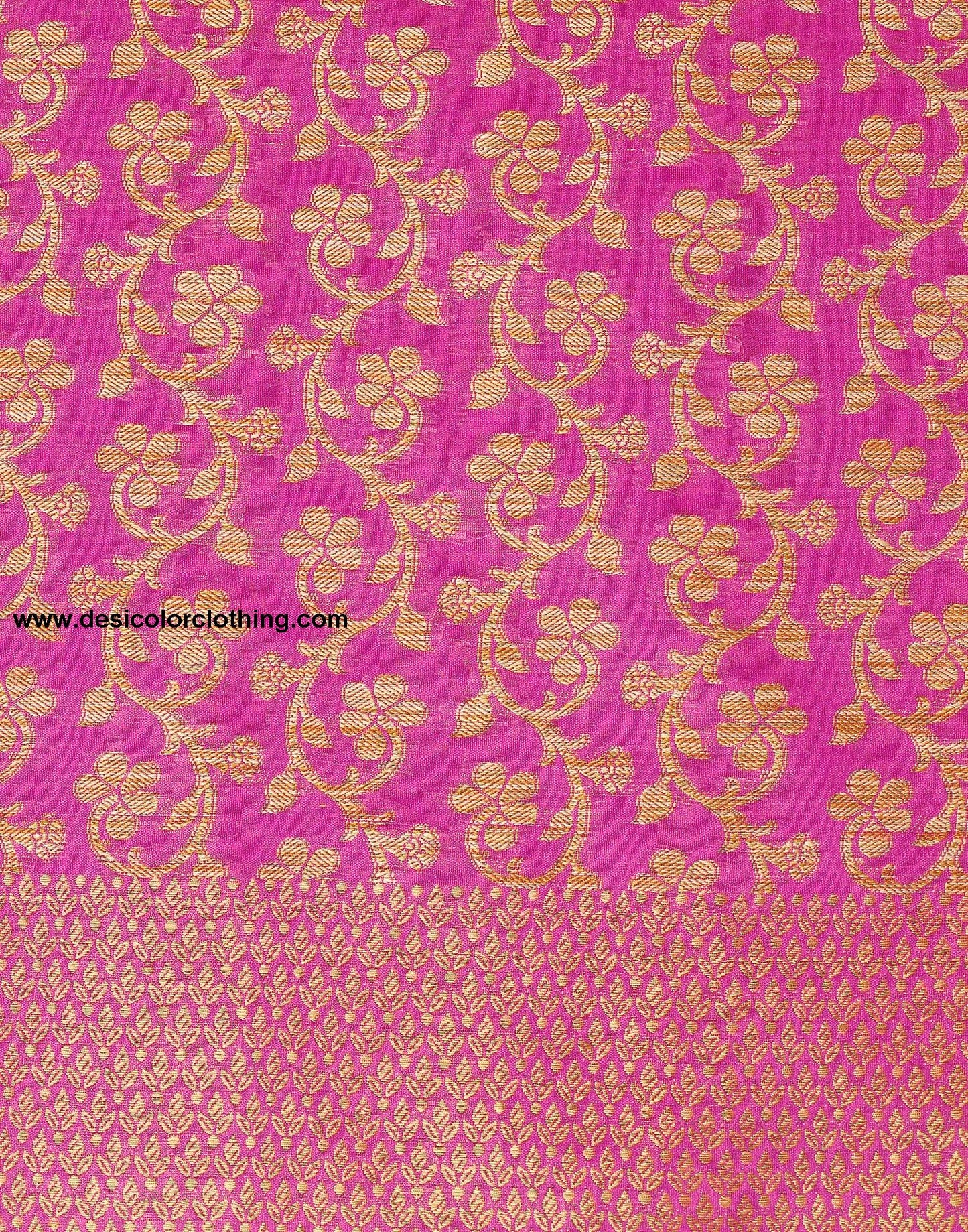 Pink. Beige Banarasi Silk Saree