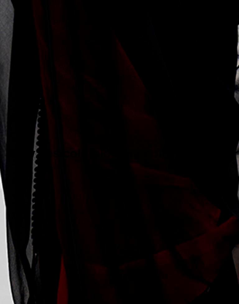 Black Georgette Plain Saree