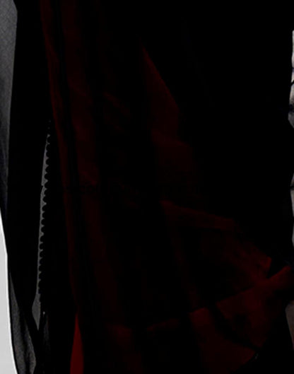 Black Georgette Plain Saree