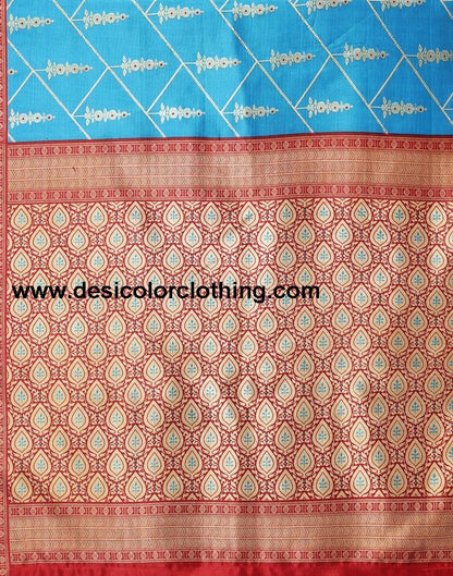 Sky Blue Banarasi Silk Saree