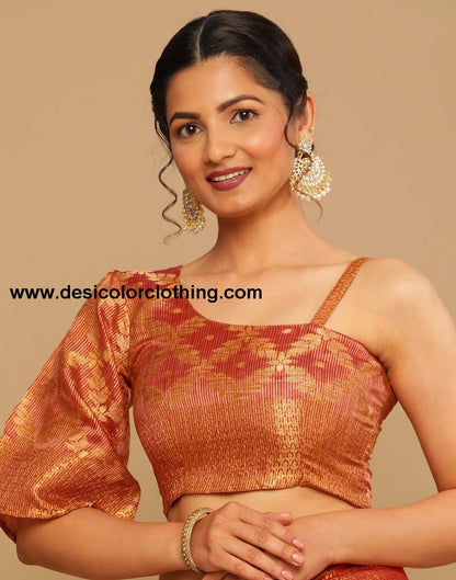 Red Coloured Banarasi Cotton Silk Saree