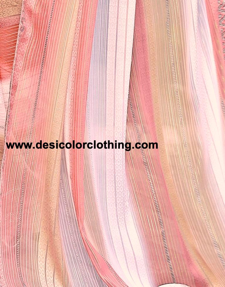 Dusty Rose Pink Georgette Printed Sarees