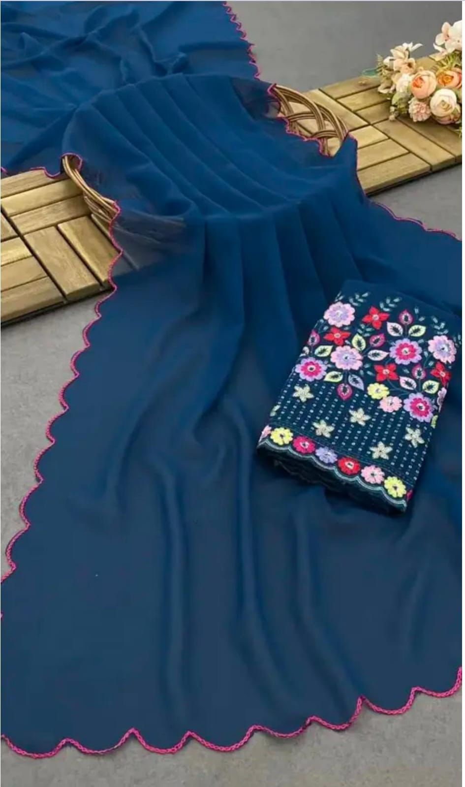 Product Image - Fancy georgette saree
