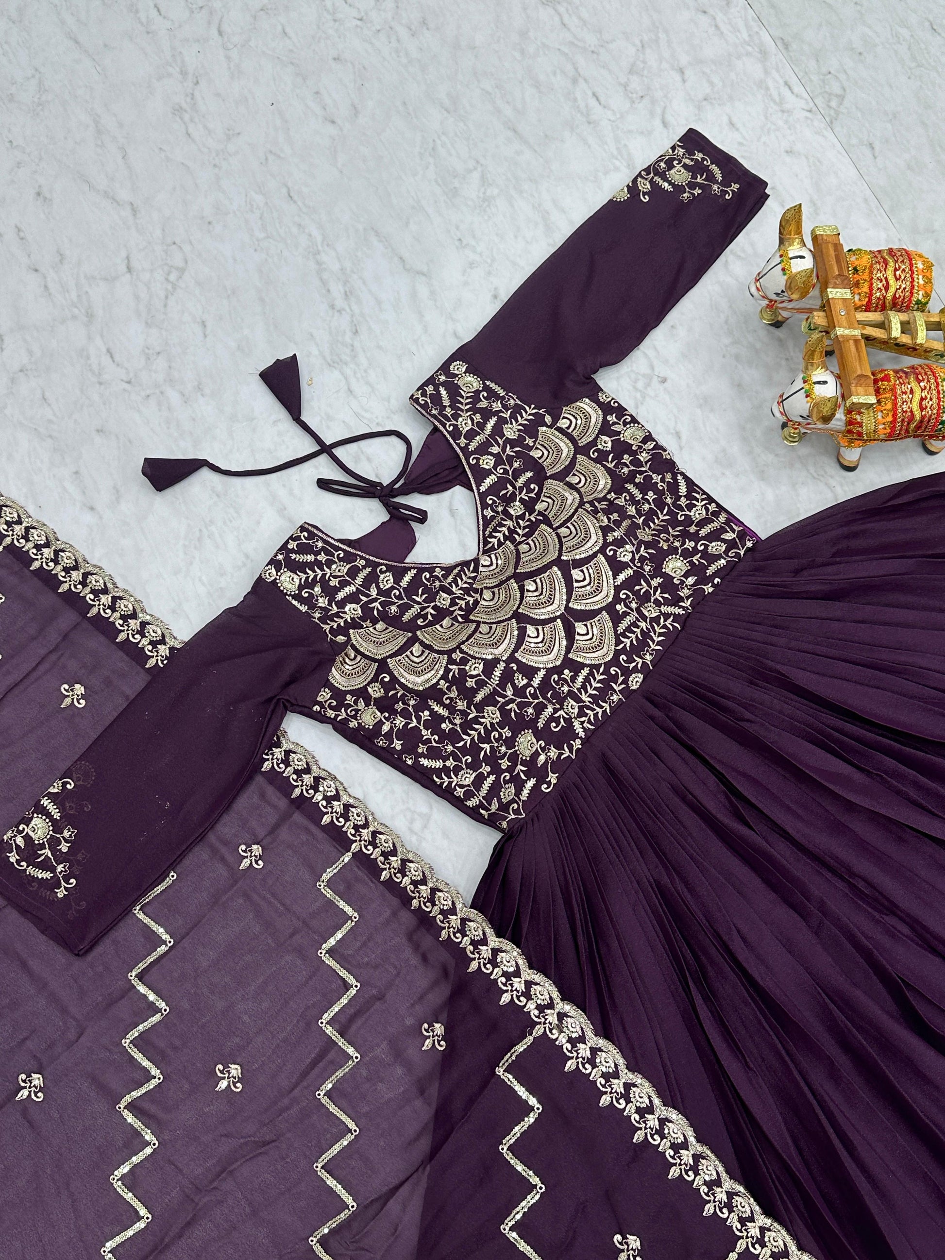 Product Image - Designer Georgette Festive Gown with Dupatta