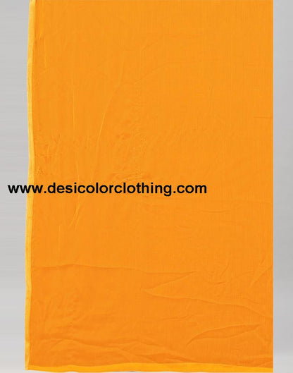 Turmeric Yellow Chiffon Saree
