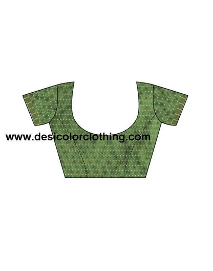 Pista Green Coloured Poly Cotton Printed Casual saree