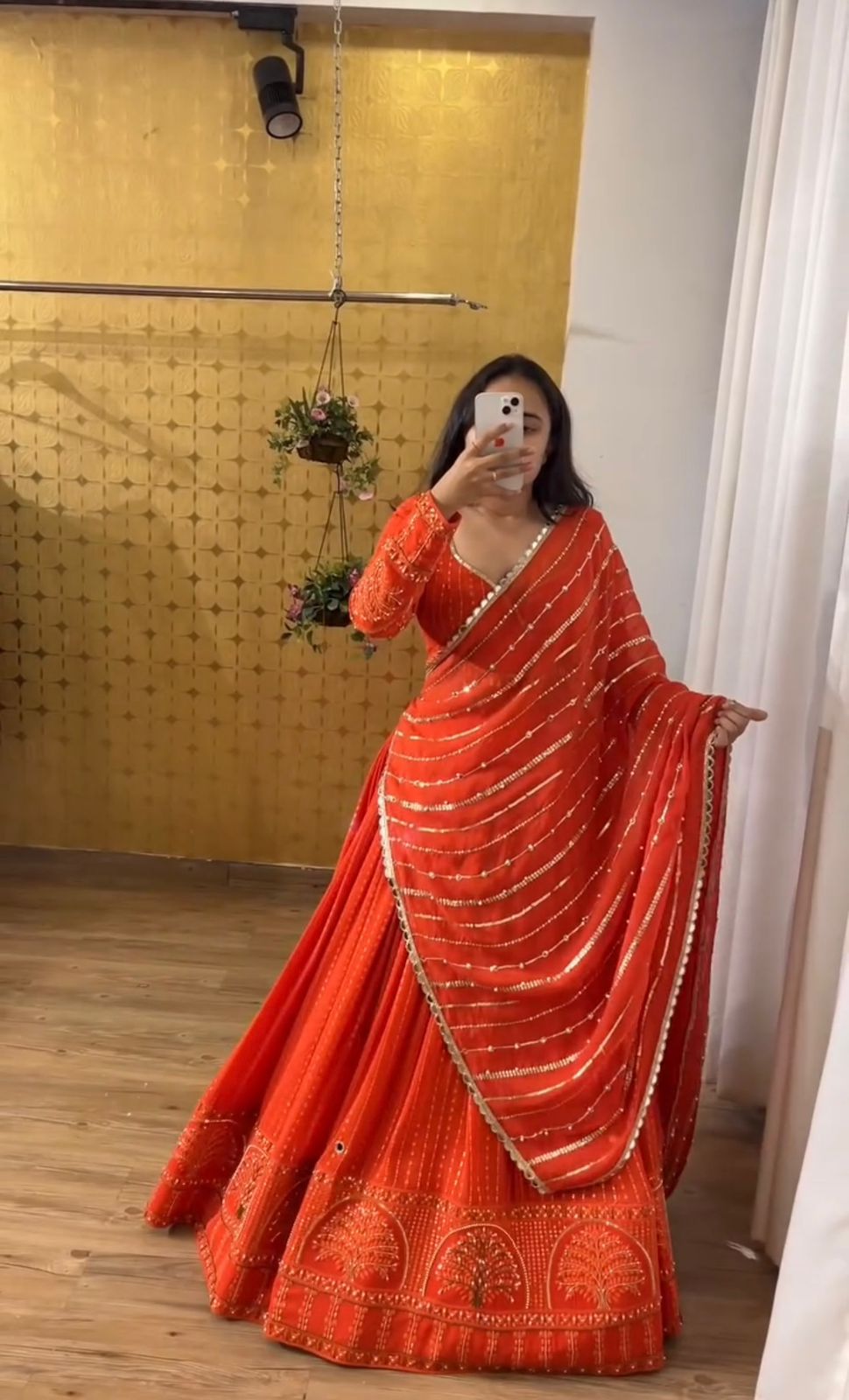 Product Image - QRC-321 Lehengha Choli Set - Foux Georgette, Thread with Sequnce Work